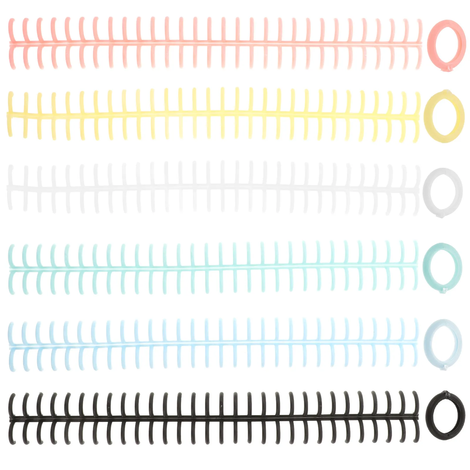 

6Pcs Flexible Removable Binder Rings Plastic Book Binder Supplies for Notebook Calendar Data Sorting Paper Storage DIY Planner