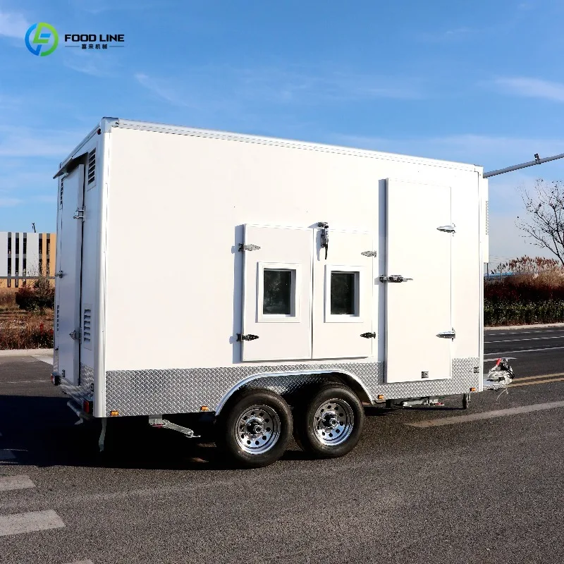 Customized Commercial Mobile Refrigerated Trailers with Refrigerated & Freezer Areas for Cold Chain Logistics  Catering Services