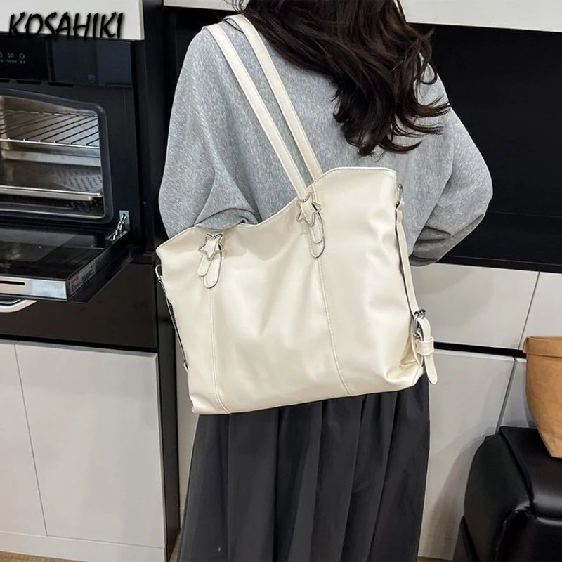 

2025 Y2k Aesthetic Elegant Simple Handbags Women Fashion Fairy Solid Shoulder Bags Office Lady Chic All Match Star Underarm Bag