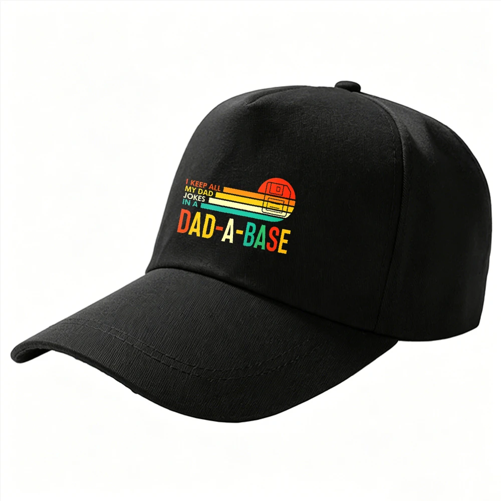 Funny Goods I Keep All My Dad Jokes in A Dad-A-Base Vintage Retro Dad Hat Dad Joke Pun Adjustable Baseball Cap Father’s Day Gift