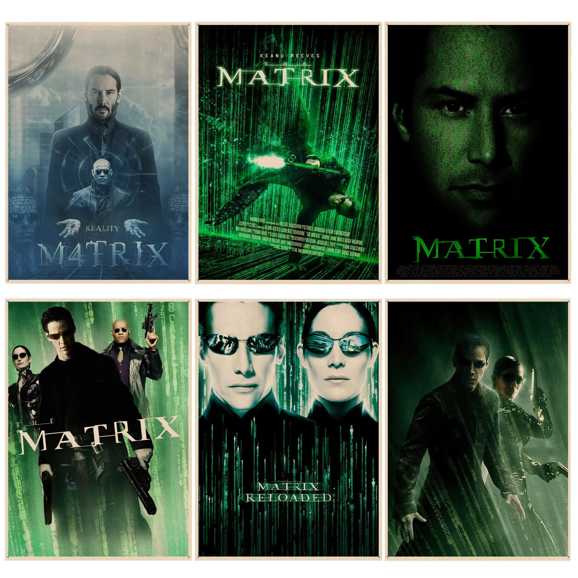 

Classic movie The Matrix Keanu Reeves Neo Good Quality Prints and Posters Vintage Room Home Bar Cafe Decor Posters Wall Stickers