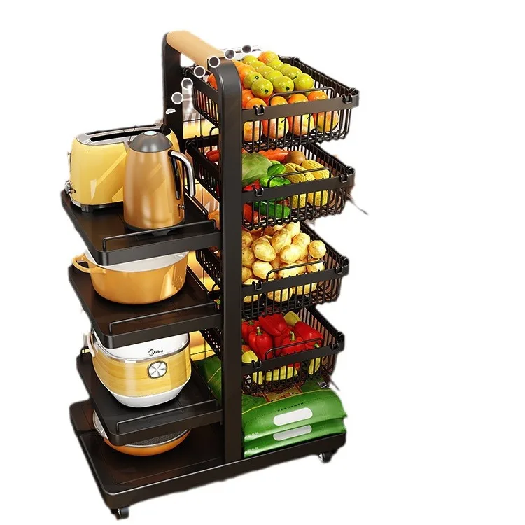 

Kitchen, Shelf, Multi-layer, Bilateral, Floor, Adjustable, Carbon Steel, Storage