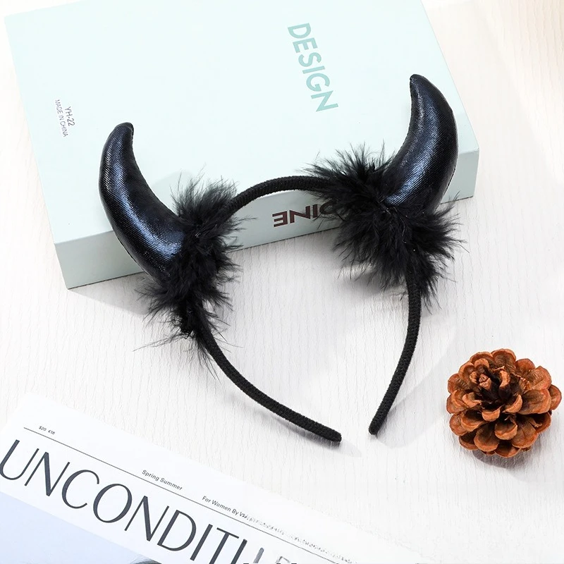 Dämon Stirnband Halloween Kinder Urlaub Party Kalb Horn Stirnband Tanz Cosplay Dress Up Requisiten Kopfbedeckung – Detail 3