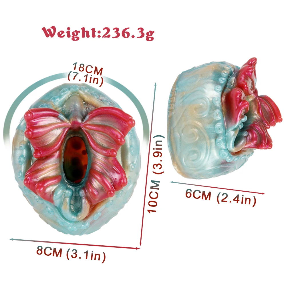 GEEBA Butterfly Shape Glans Trainer Flexible Liquid Silicone Penis Massage Male Masturbator Sex Products For Adult 18+ image 6