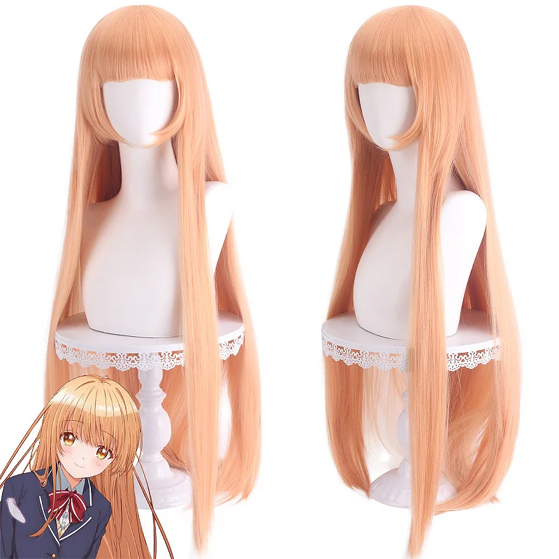 

Синтетический длинный оранжевый парик смешанного цвета 100 см, костюм для косплея Mahiru Shiina, термостойкие волосы для вечеринки, аниме, ролевая игра для женщин и девочек
