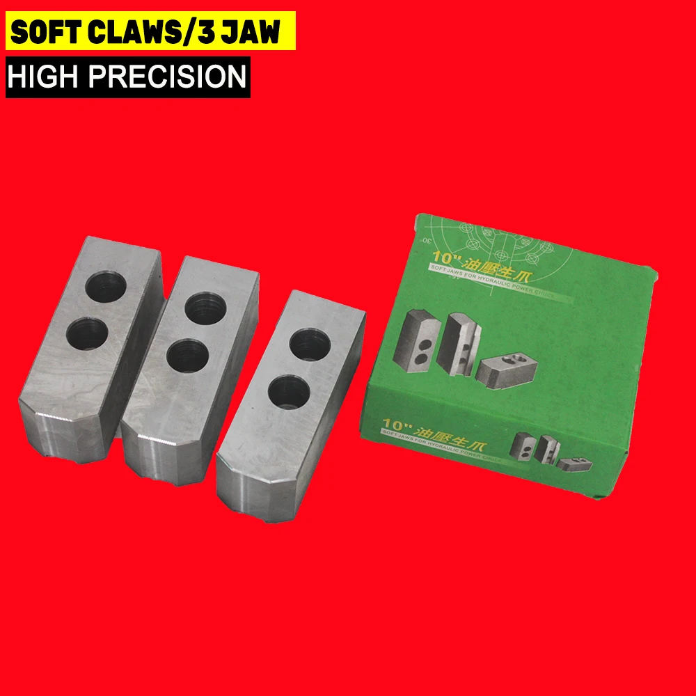 

10 inch Soft Jaw for CNC Machine Hydraulic Lathe Chucks High quality soft claws 3 Jaw 60 90 120 degree pitch1.5 one set of three