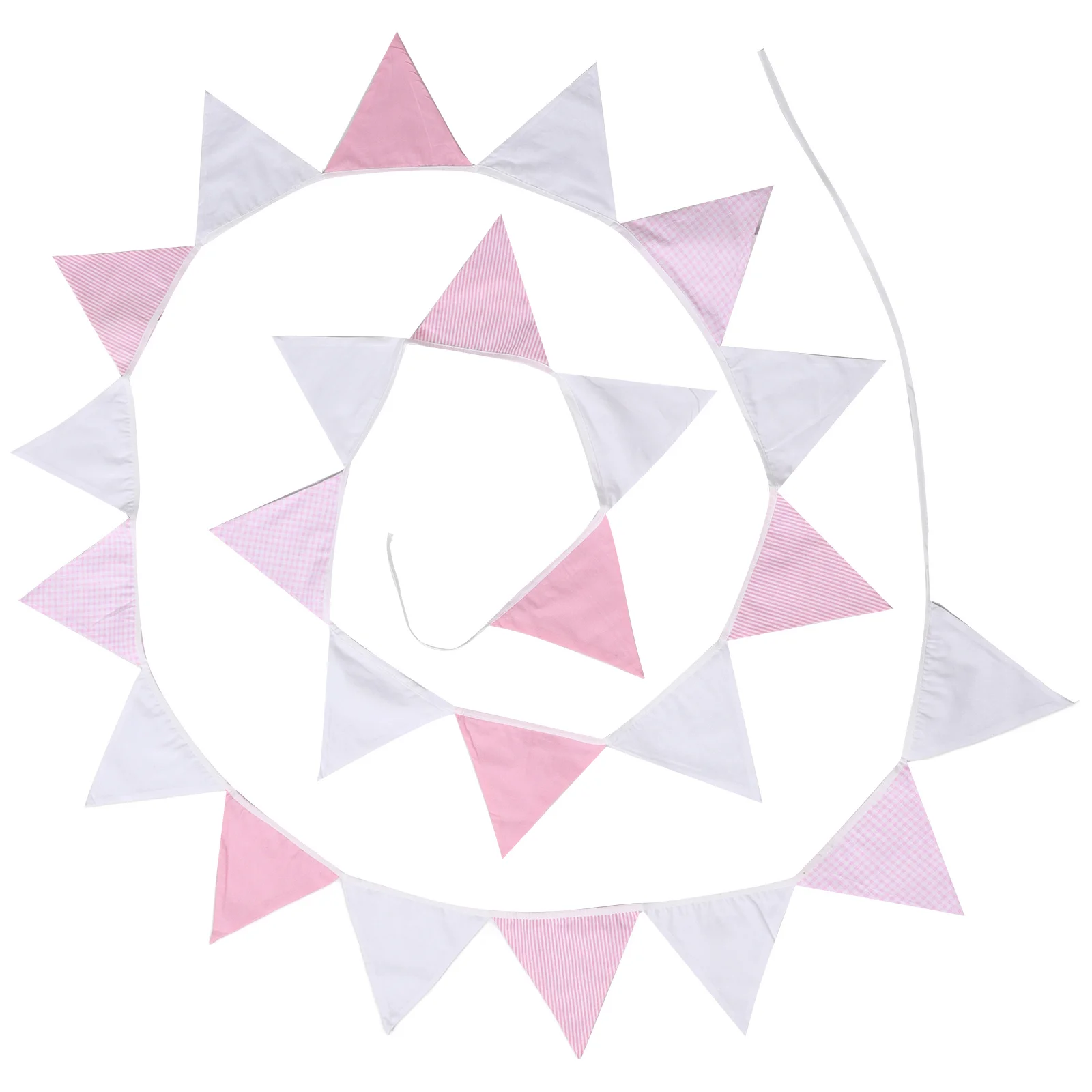 

1Pcs Cotton Fabric Triangle Flags Bunting Banner Hanging Colorful Reusable Wedding Birthday Party Decoration Garland