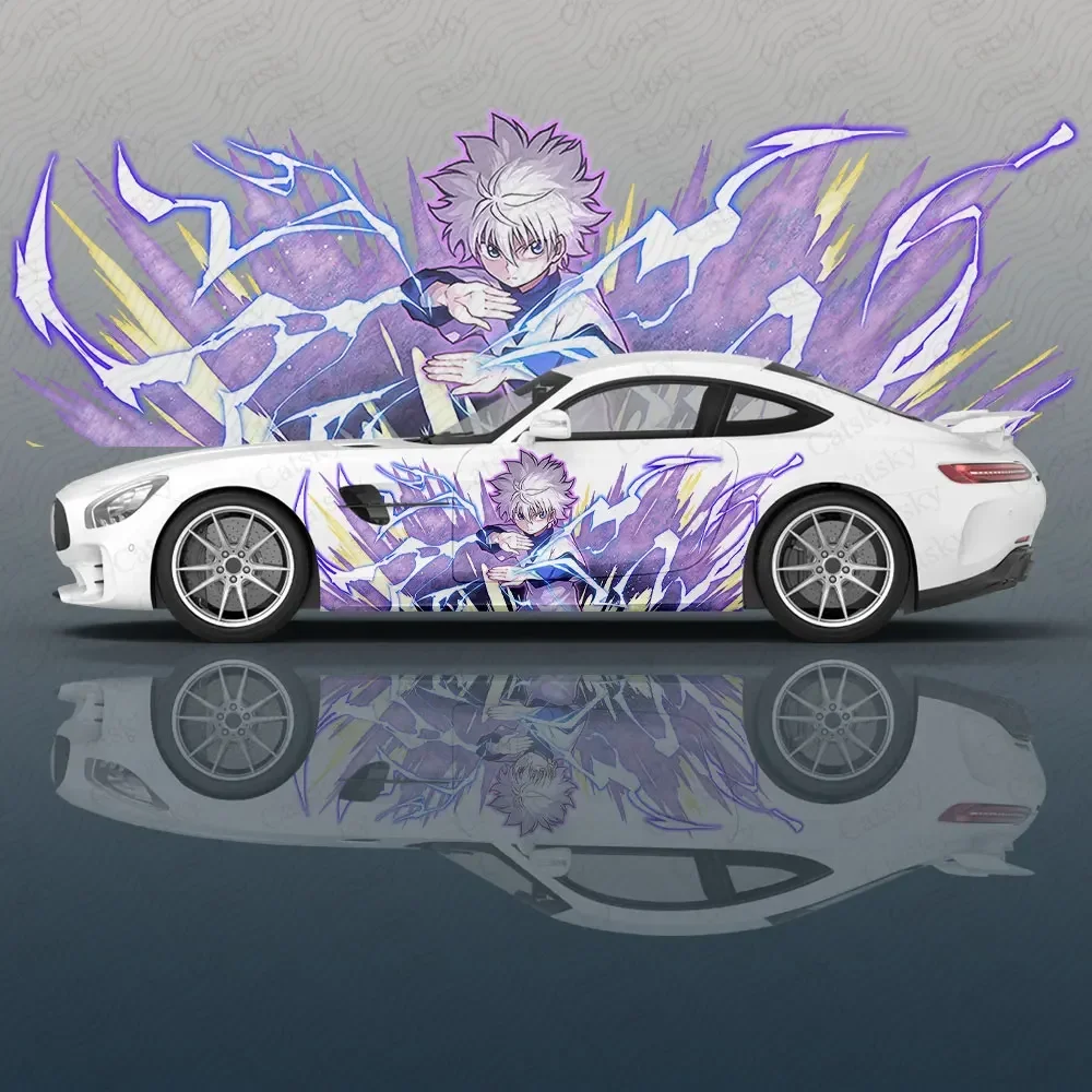 Killua Zoldyck Cars Decal Flower Vinyl Car Stickers SUV Side Graphics Decals, Universal Size, Vehicle Body-Decals