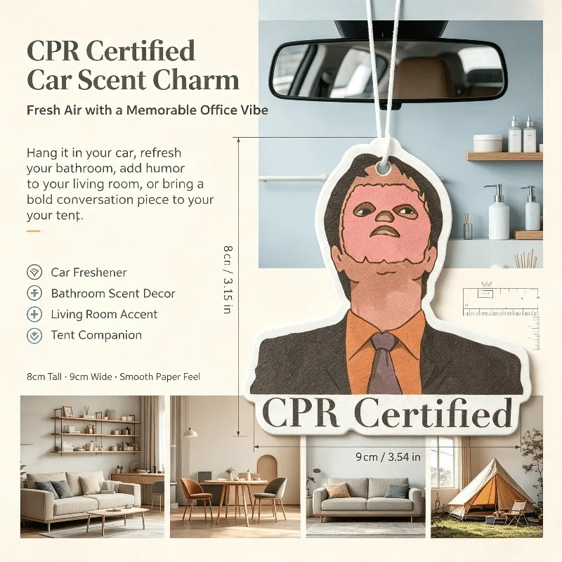 Car Air Freshener CPR Certified Funny Meme Character Hanging Scent Card for Car Rearview Mirror Decor Ornament Gift