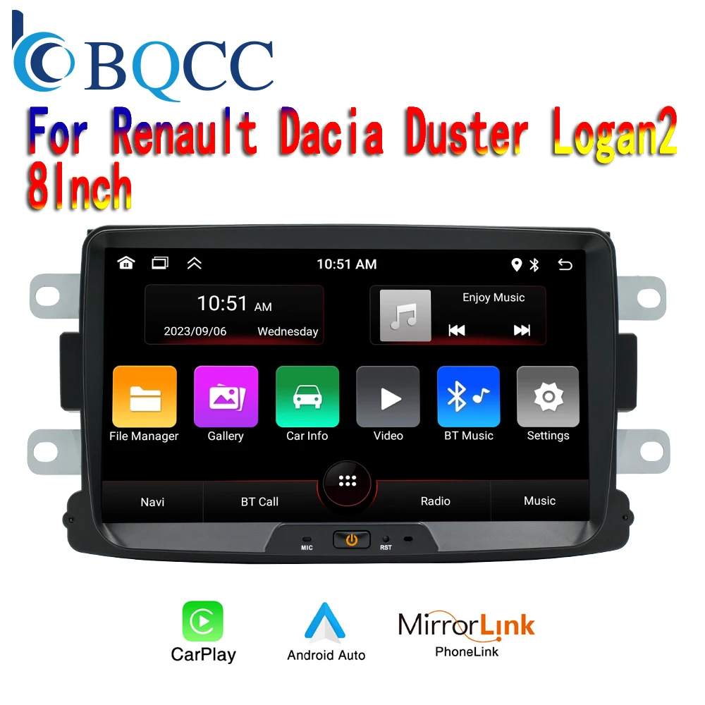 8“Car GPS Android  Radio For Renault Dacia Duster Logan Sandero Lodgy Lada Xray Captur Dokker CarPlay GPS Navigation Multimedia