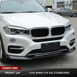 Car Front Bumper Lip Splitters Spoiler for BMW F16 X6 Base Bumper 2014-2018 Front Lip Chin Carbon Fiber Spoiler Apron FRP 3PCS