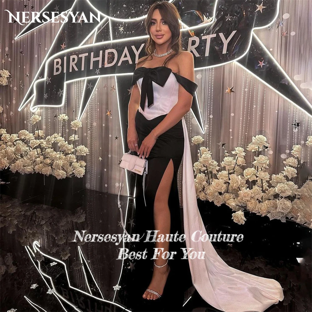 Nersesyan เดรสราตรีทรงนางเงือกหลากสีชุดงานพรอมแขนกุดเปิดไหล่ผ่าข้างเซ็กซี่