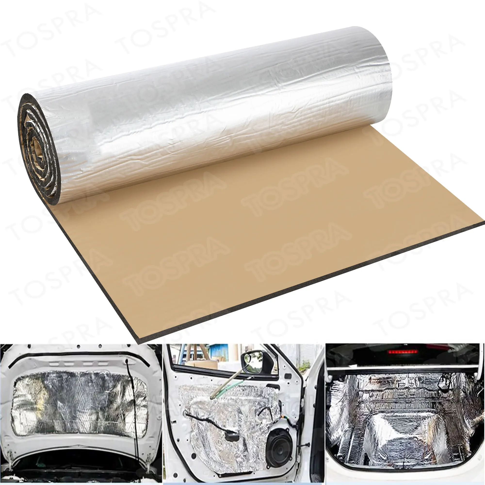 2000*500*5mm Car Sound Deadening Mat Soundproofing Deadener Heat Noise Insulation Mat Engine Hood Closed Cell Foam Accessories