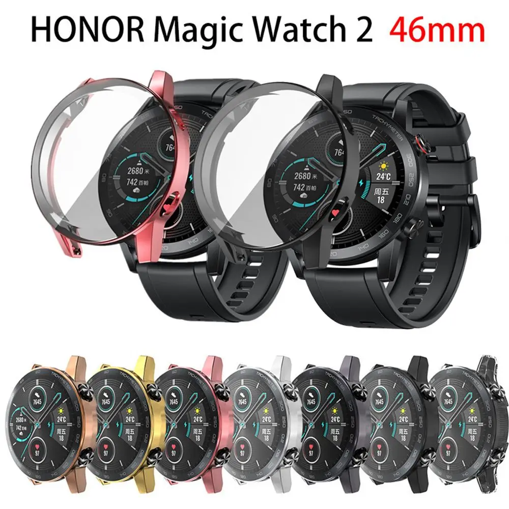 Shell Soft Smart Watch Accessories Plating Screen Protector 360 Full Cover TPU Watch Case For Honor Magic Watch 2 46mm