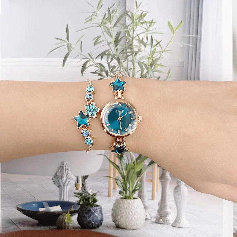 

Luxury Bracelet Watches Set For Women Fashion Rhinestone Star Bracelet Watch Ladies Dress Watches New Zegarek Damski relojes new