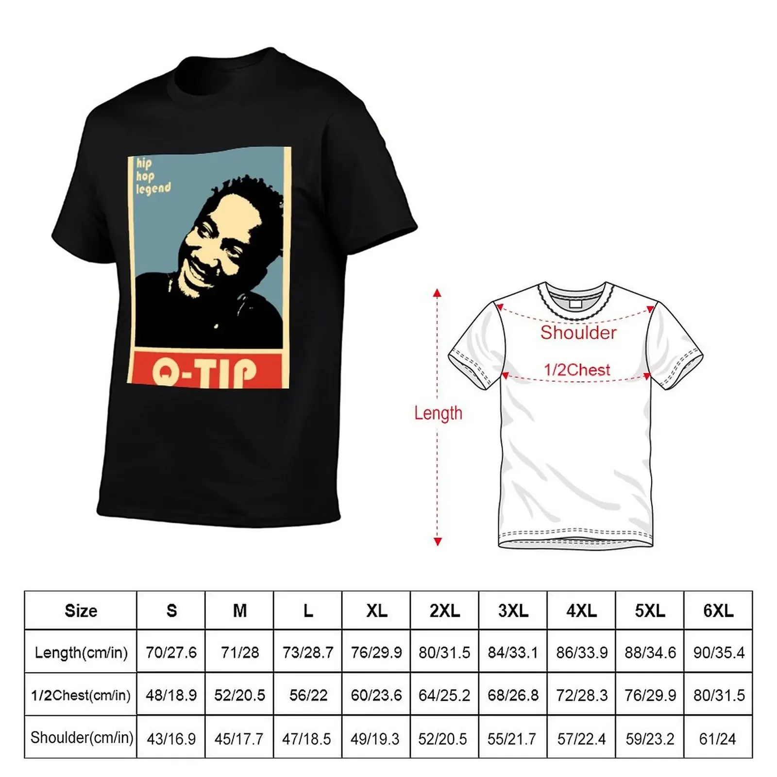 hip hop legend qtip poster T-Shirt graphic t shirts vintage tops mens funny t shirts