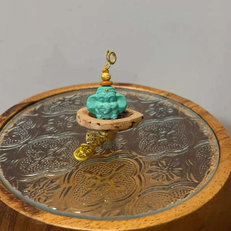 Best Exquisite Natural Turquoise Little Dumbo Versatile Side Hanging Drop DIY Scholar Braided Pendant Creative Charm Accessory
