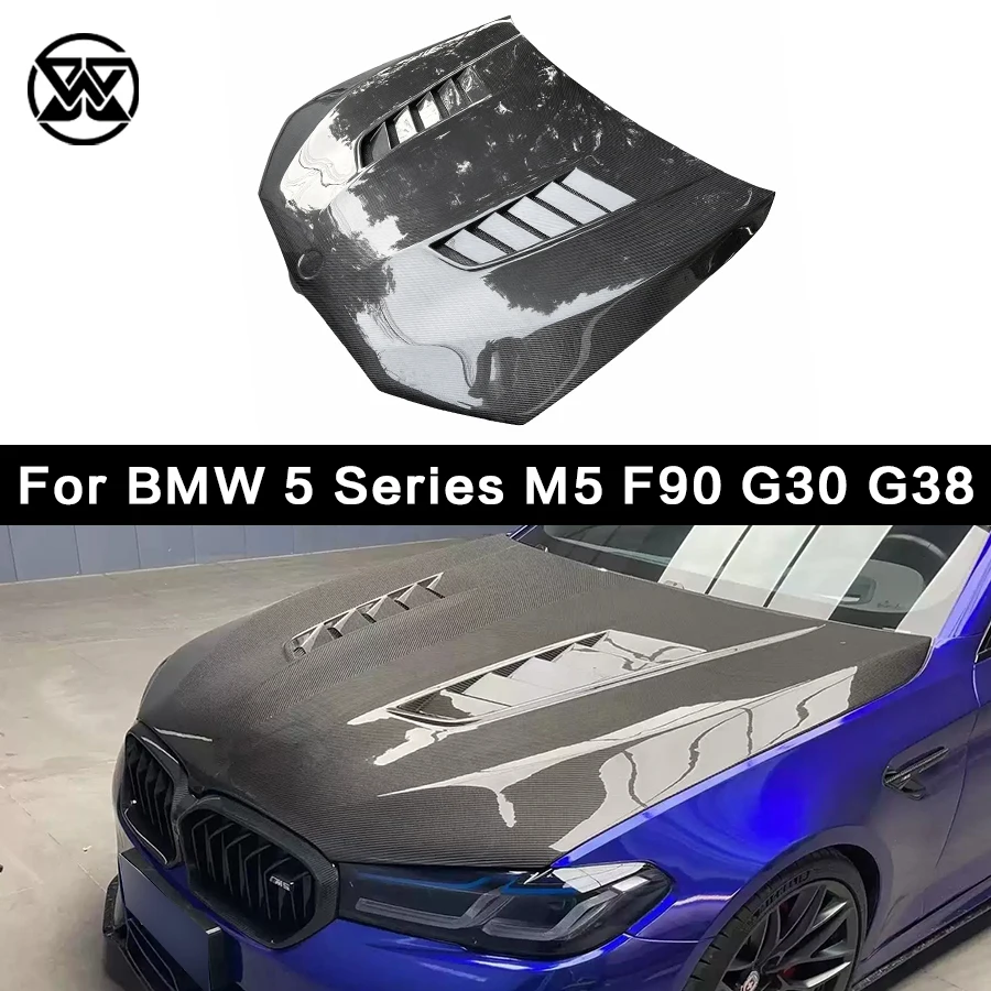 

Для BMW 5 серии M5 F90 G30 G38 530 540i углеродное волокно передний бампер Капот Двигателя Крышка вентиляционного отверстия Корпус Комплект аксессуаров