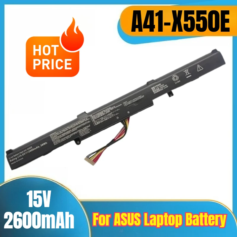 

A41-X550E 15V 2600mAh Laptop Battery for ASUS X450 X450E X450J X450JF X751M X751MA X751L X750JA A450J A450JF A450E
