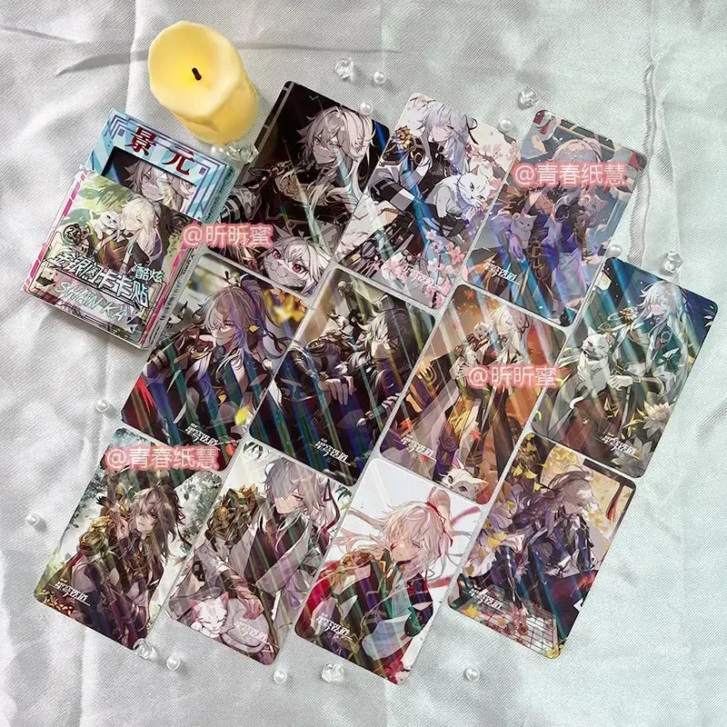 Honkai:Star Rail Anime Role Laser Glitter 24Pcs/Set Photocard HD Printed Photo Card Decor Sticker For Bus Card Meal Card Sticker