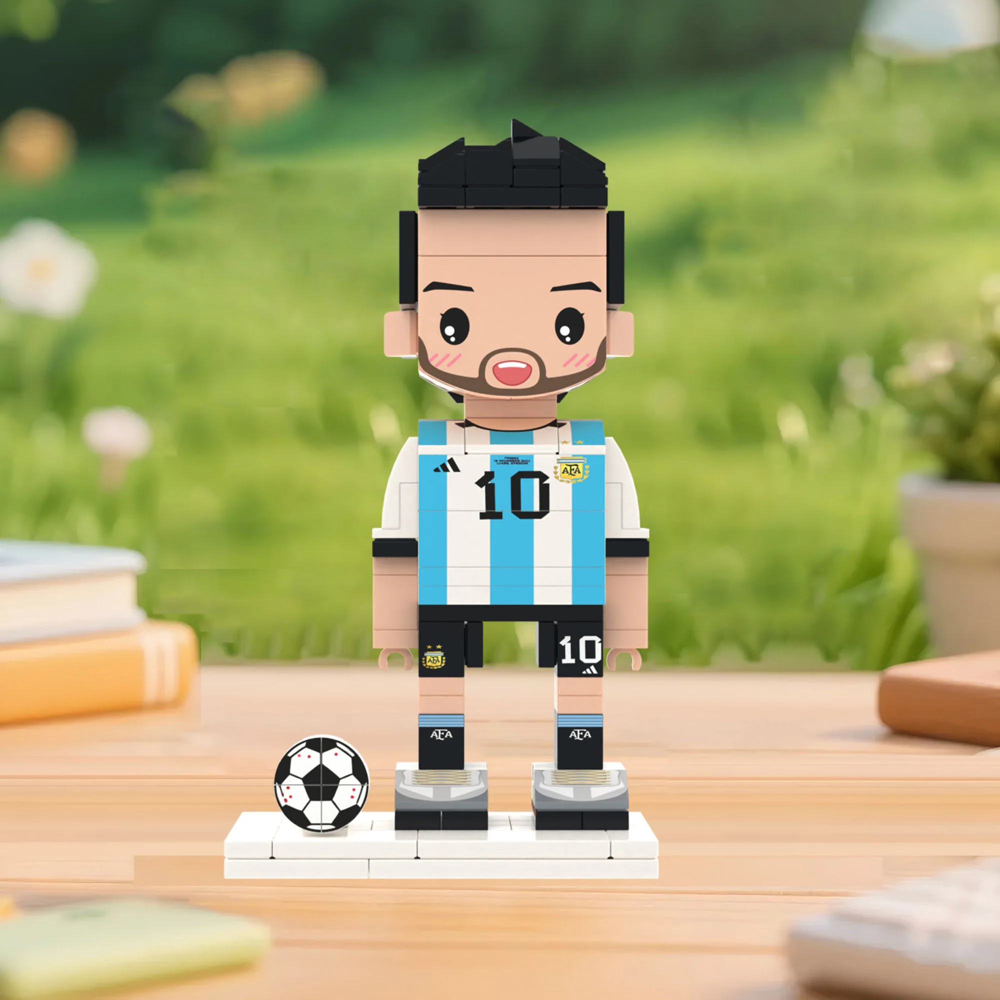 

Custom Brick Figures Leo Mesi Customization Football Star Personalized Soccer Player Building Blocks MOC Gift Ornament
