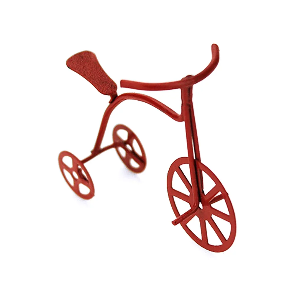1/12 Dollhouse Miniature Accessories Mini Red Bicycle Simulation Bike Model for Doll House Decoration ob11