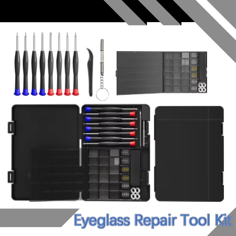 Eyeglass Repair Tool Kit with Screws Nose Pads Tweezers Cleaning Cloth and Precision Screwdriver for Eyeglasses Sunglasses