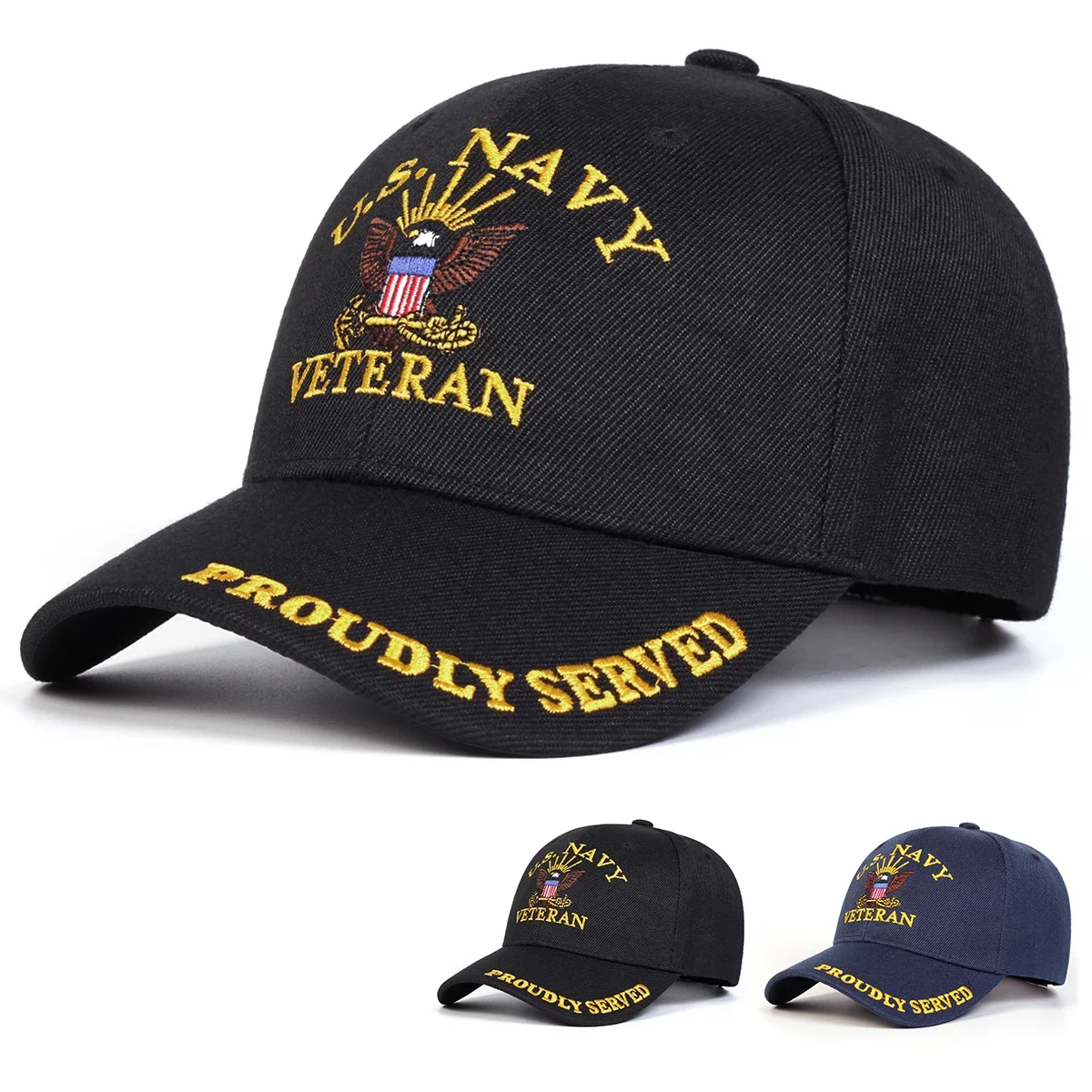 Gorras de béisbol unisex con letras bordadas de la Marina de los EE. UU., gorras informales ajustables para primavera y otoño, gorra deportiva con protección solar