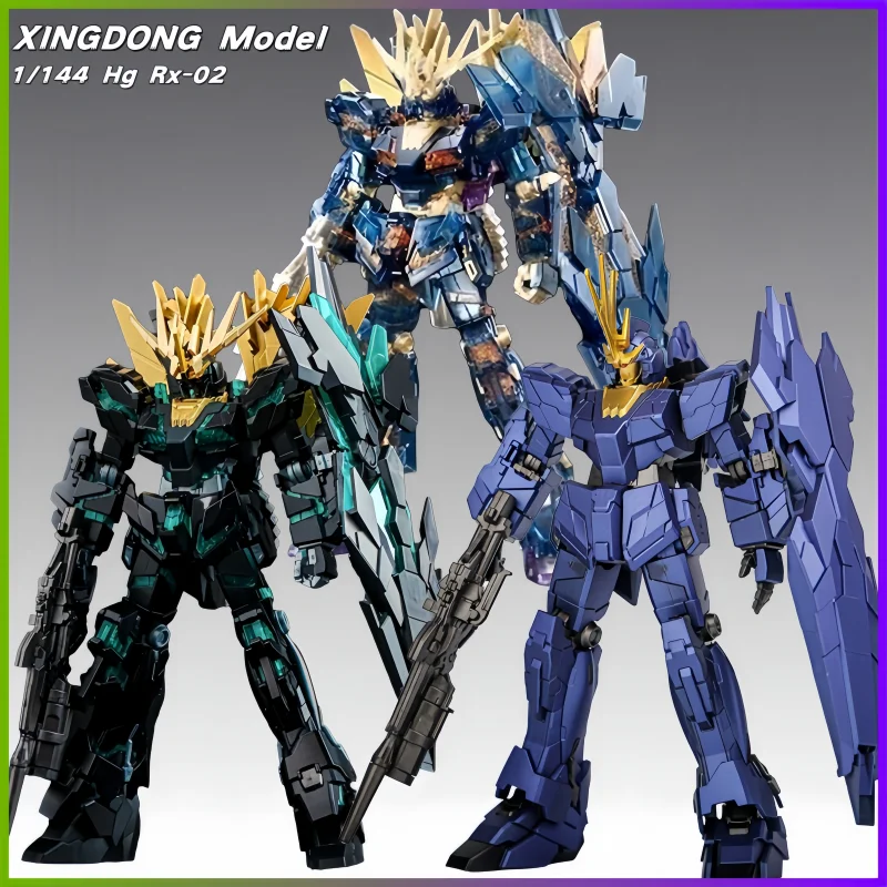 جديد شينغدونغ نموذج 1/144 Hg Rx-02 يونيكورن بانشي التجمع نموذج أطقم الملونة أنيمي عمل الشكل روبوت البلاستيك نموذج اللعب