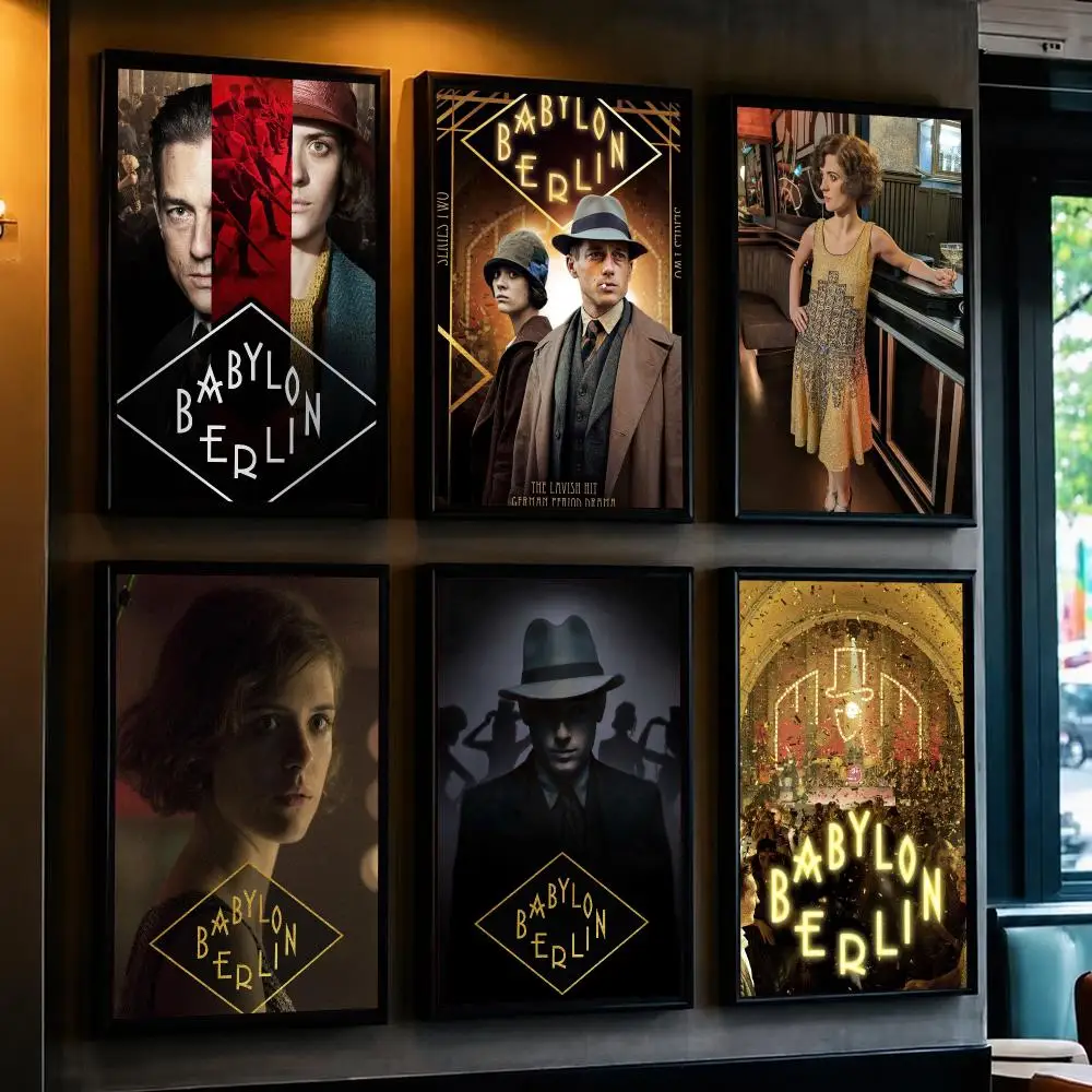 tv series B-Babylon Berlin-N Poster Removable Wall Sticker for Home Cafe Bar Office Interior Decor