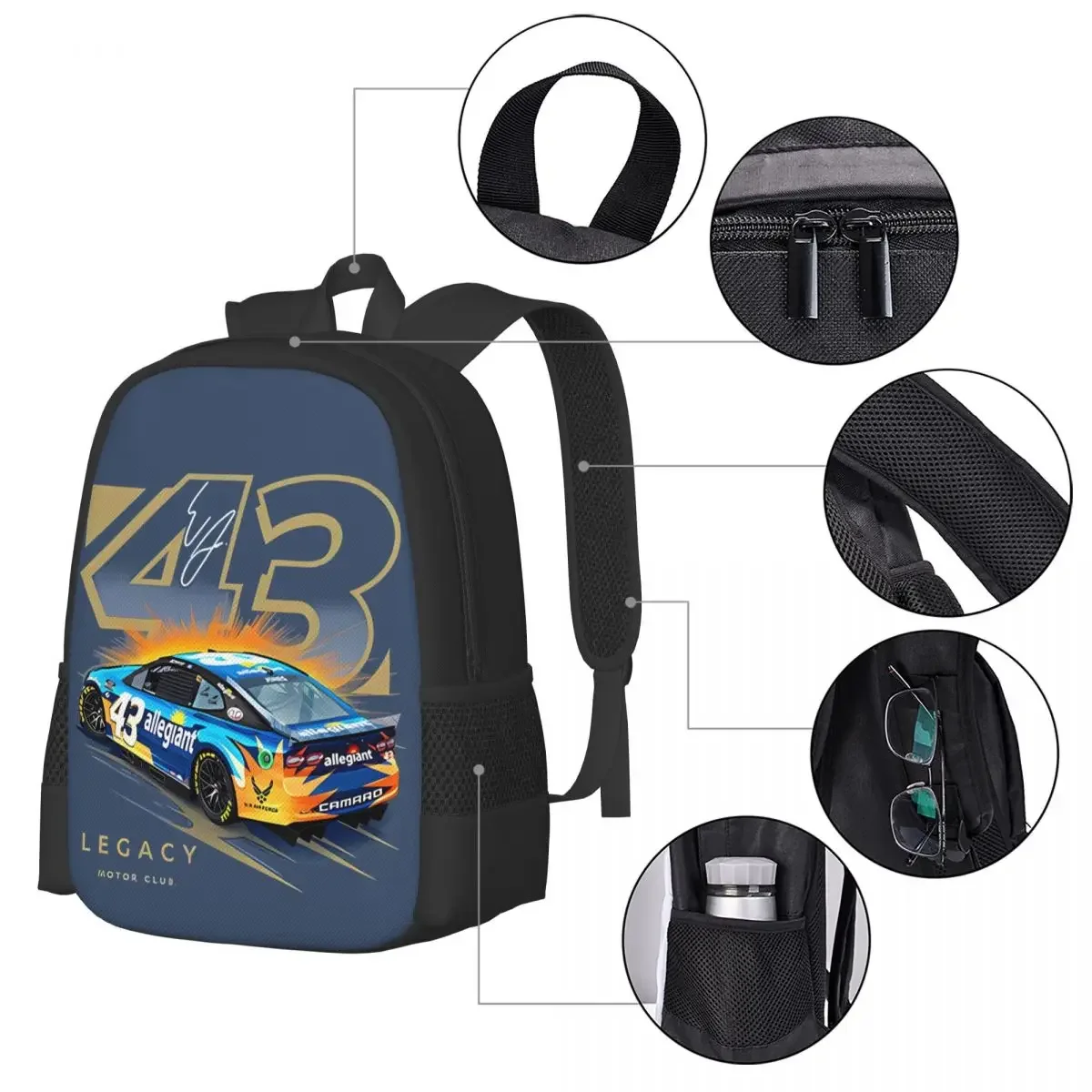 Erik Jones 43 Travel Laptop Backpack, Business College School Computer Bag Gift for Men & Women