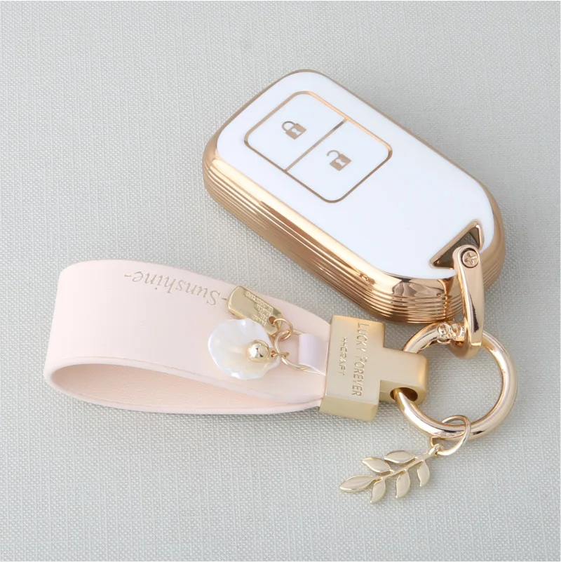 

Fashion TPU Car Smart Remote Key Case Cover Shell For Honda Vezel city civic Jazz BRV BR-V HRV Key Case Fob 2 Button Accessories