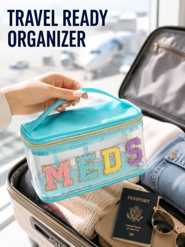Clear Medicine Organizer Bag - close-up view
