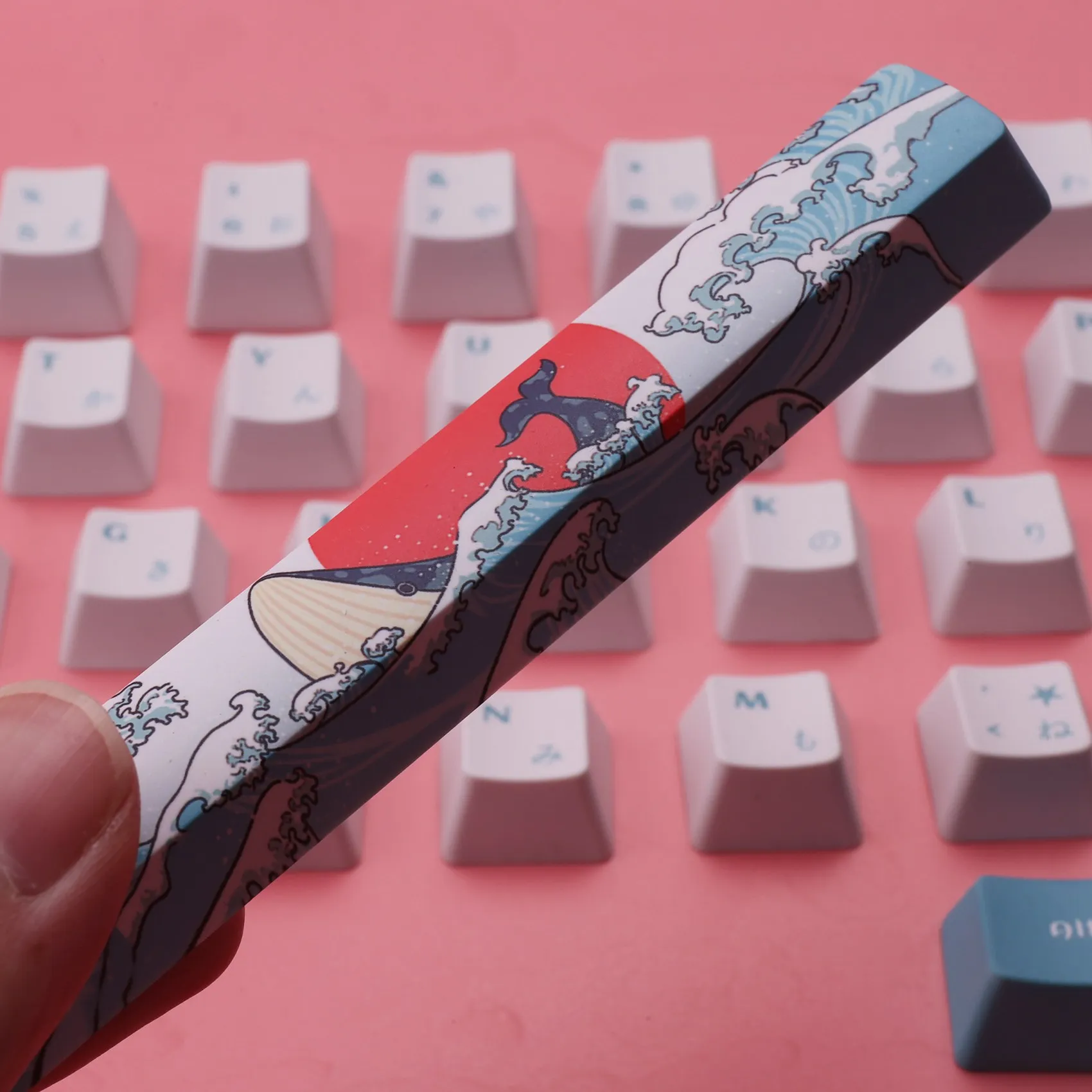 60% PBT 키캡 세트 프로파일, MX 스위치 기계식 게이밍 키보드, GK61 64, 산호 바다 일본어