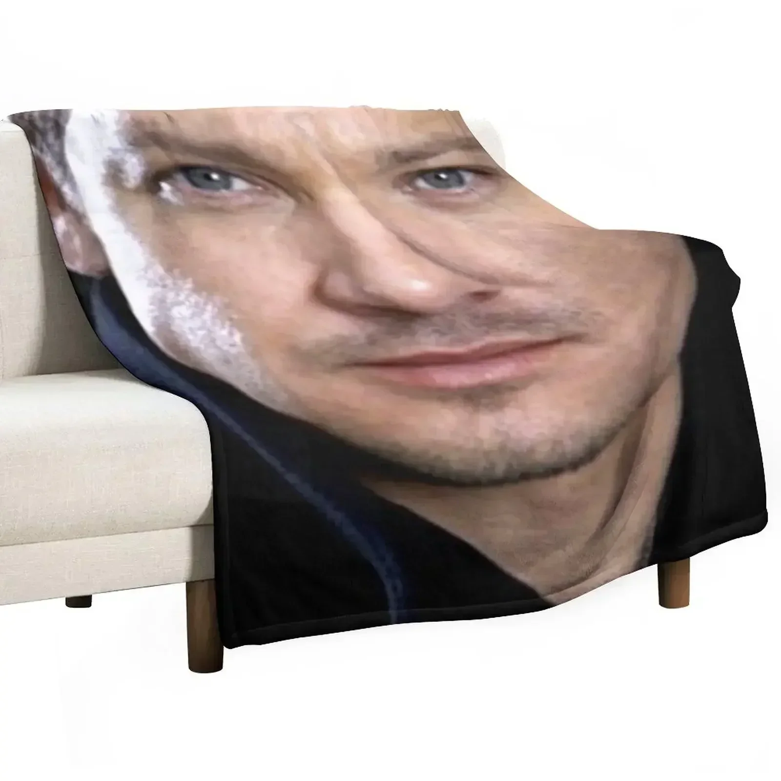 Jeremy Renner Throw Blanket Personalized Gift Cute Weighted Single Custom Beach Blankets