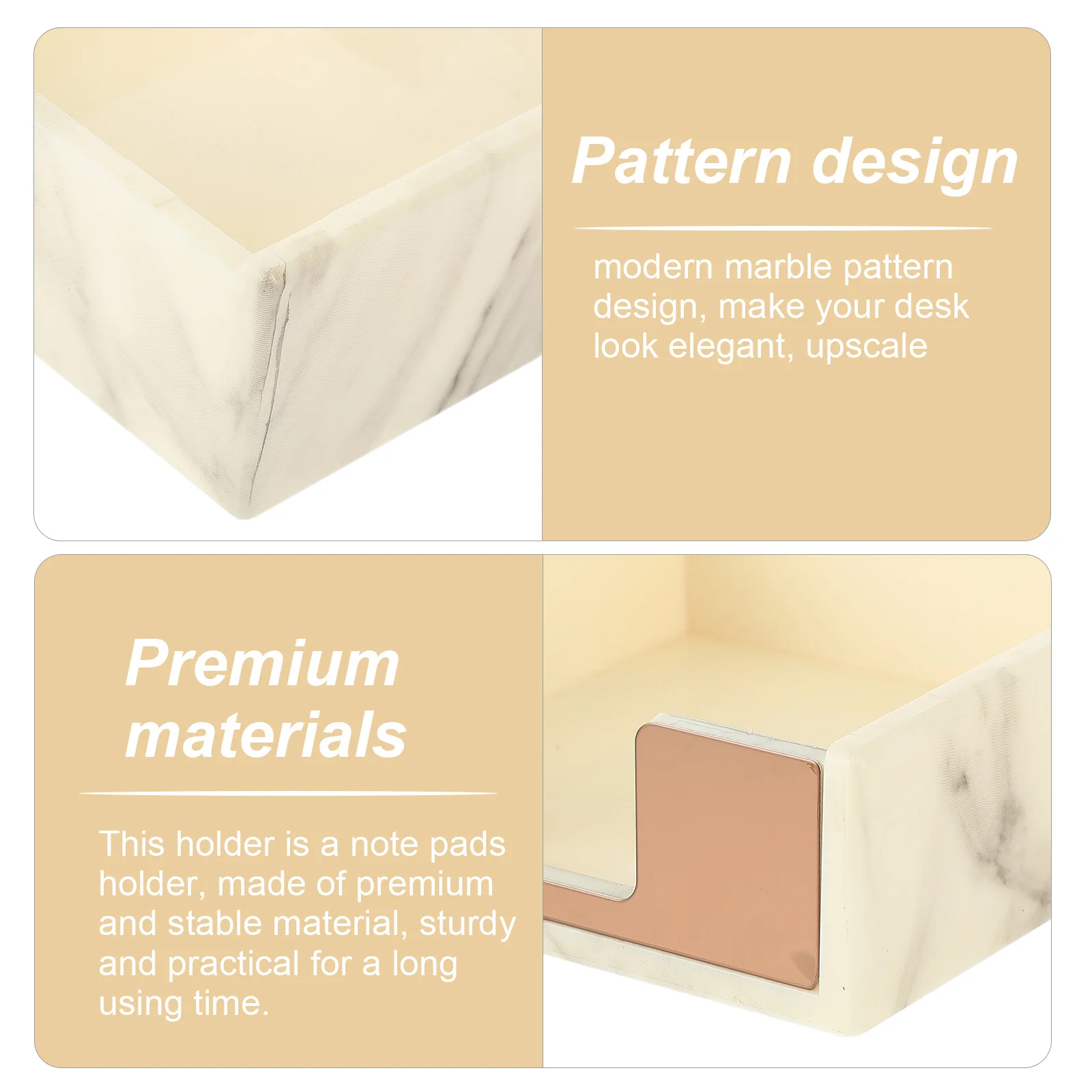 Soporte decorativo para Bloc de notas con diseño de mármol, dispensador de Bloc de notas de escritorio para oficina, escuela, uso doméstico, soporte compacto para papeles de notas