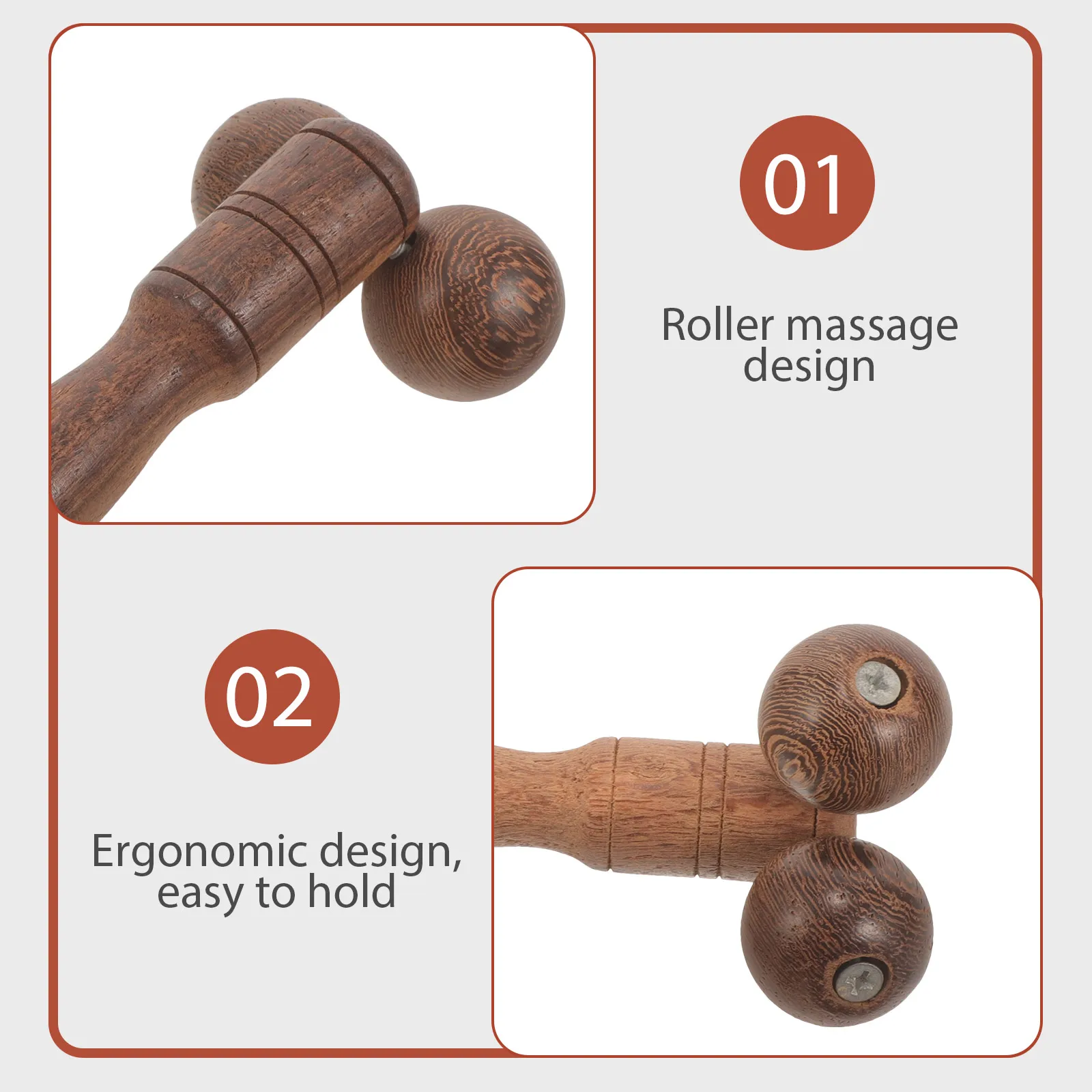 Chicken Wing Wood Face Massager Roller - Gezichtsmassagehulpmiddel voor huidverstrakking Draagbare natuurlijke houten roller voor dagelijkse verzorging