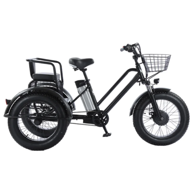 20-Zoll-Elektro-Dreirad mit fettem Reifen und Pedalunterstützung für Erwachsene, 48 V, 500 W, 12 Ah, leistungsstarkes Elektrofahrrad für Männer, abnehmbare Lithiumbatterie