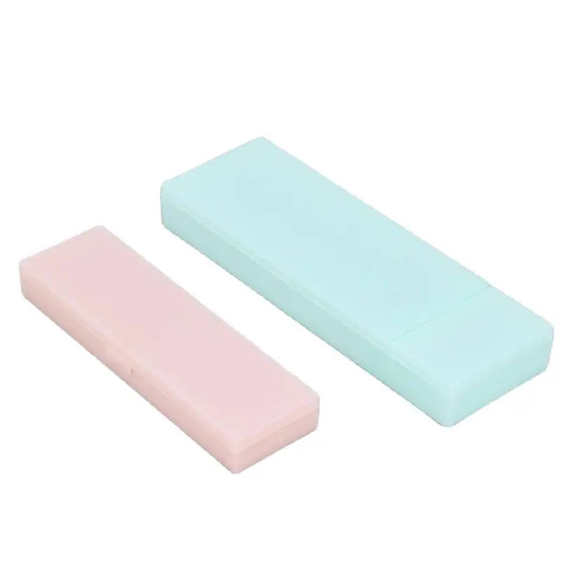 2 Specifications 3 Colors Simple Transparent Pencil Case Frosted,Plastic Pencil Pens Storage Box Stationery Office Supplies Gift