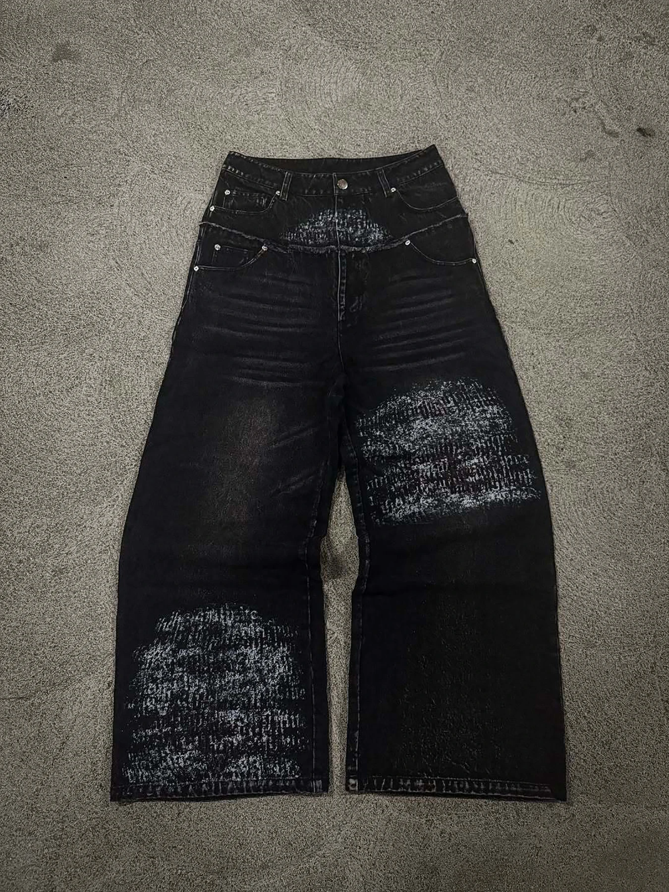 

Новые джинсы New Street West Coast в стиле фэн-шуй, выстиранные, винтажные, темные, свободного кроя, повседневные, в стиле Y2K