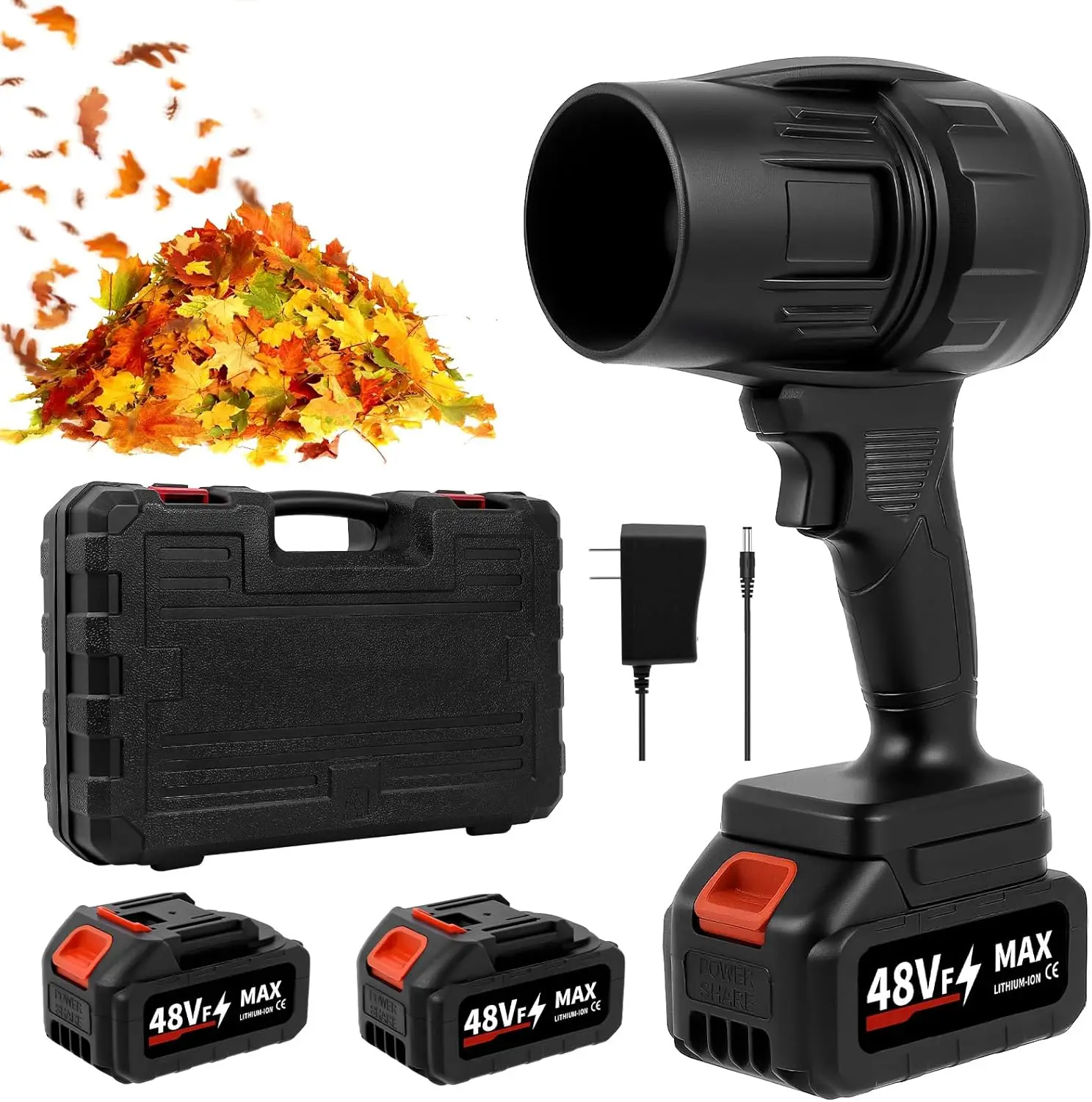 

Аккумуляторная воздуходувка для листьев 21 В, 180 000 об/мин, с 2 аккумуляторами и зарядным устройством, легкая электрическая воздуходувка для газона, патио, автомобиля