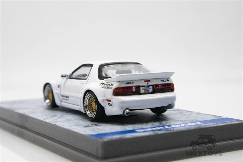 Tarmac Works x TOYOTIRES 1:64 Pandem Mazda RX-7 FC3S White Diecast Model Car