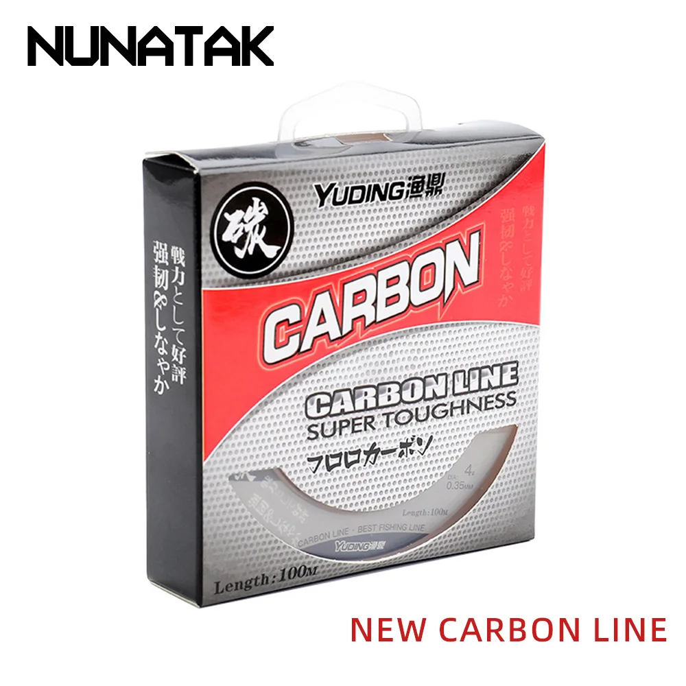 NUNATAK NEW Carbon Line 50M/100M 0.6#-20# 1.5KG-25.7KG Fishing Line Carbon Fiber Monofilament Nylon Wire Leader Line Carp Line