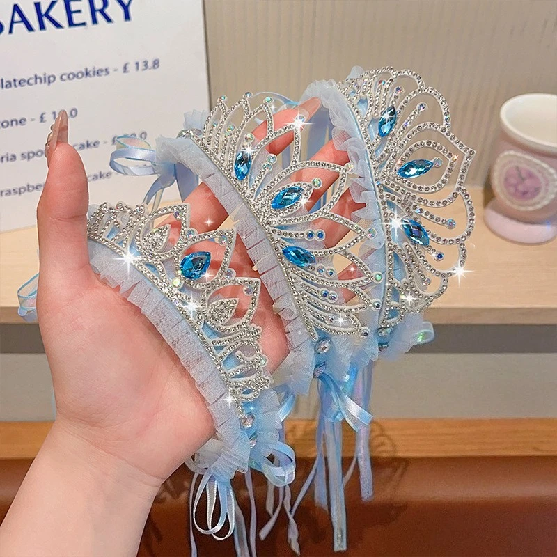 Stirnbänder für Baby Mädchen Strass Prinzessin Krone Stirnband Band Haarbänder Fotografie Kopfbedeckung Geburtstag Party Haarschmuck