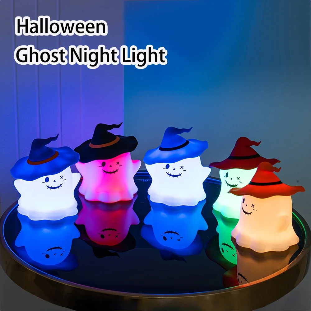 

RGB Ghost Night Light for Children Rechargeable Cute Halloween Themed Earable Lamp Desktop Decorative Light Gift for Kids