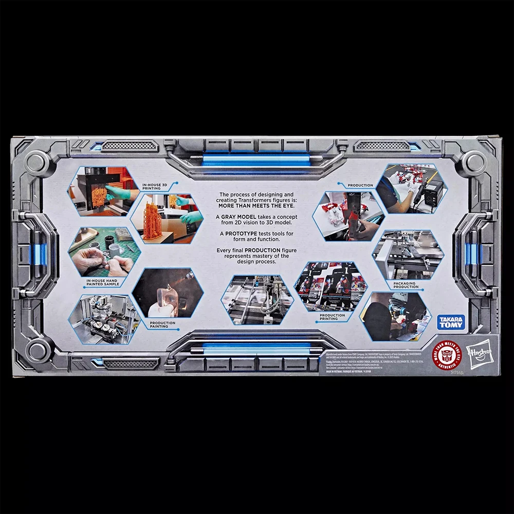 Faretto originale Hasbro Transformers Optimus Prime (modello grigio, prototipo e produzione) Confezione da 3 giocattoli di classe Deluxe da 11,5 cm