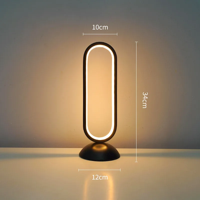 Lampada da scrivania per atmosfera nordica Ins Decorazione del vento Lampada da comodino Linea di passerella Luce notturna Telecomando Lampada da scrivania dimmerabile Dormitorio