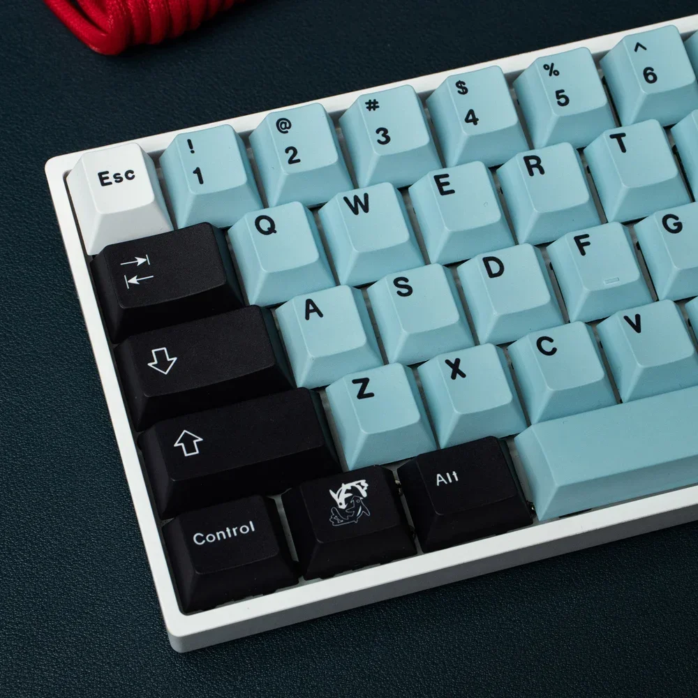 Key cap blue factory height large full set of PBT sublimation mechanical keyboard cap 64/87/980