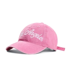 IL KEPS Los Angeles Embroidery Pink Hat Wome's Cap For Male Wome's Baseball Cap Soft Cotton Shade Sun Hat Kpop Snapback BQM279