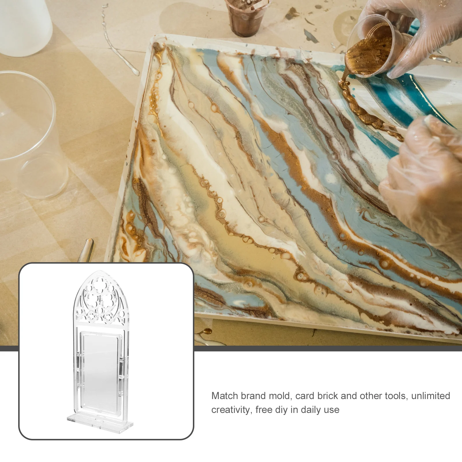 Pendolo di sabbia Decorazione artigianale in plastica Ornamento fai da te Porta carte Display Supporto per foto da tavolo Home Office Decorativo da tavolo